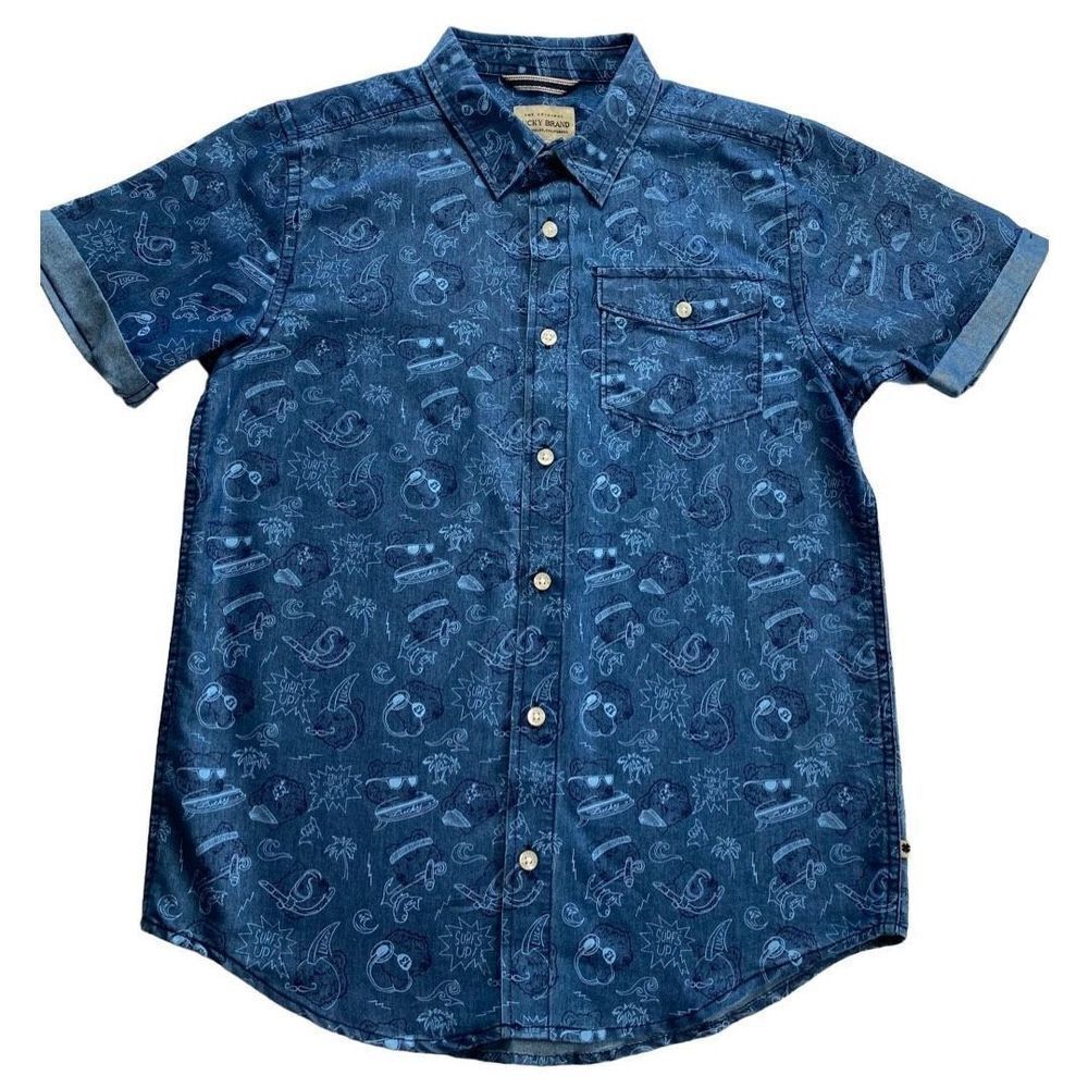 LUCKY BRAND BOYS LARGE Button Up  Short SleeveTop